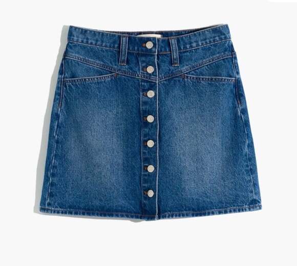 Madewell Dresses & Skirts - Madewell Button-Front A-Line Denim Mini Skirt 29